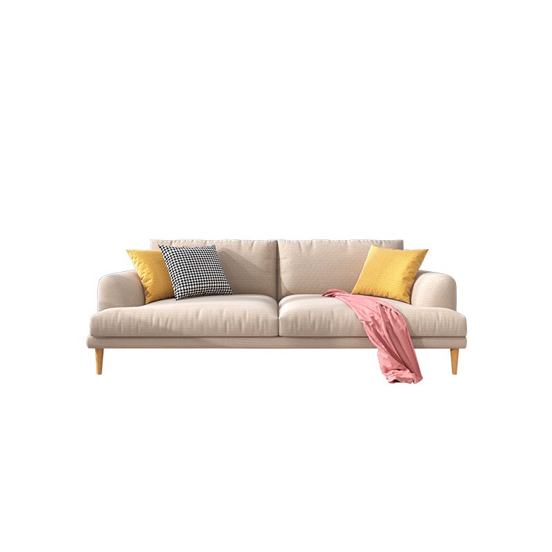 Stationary Living Room Recessed Arm Standard Modern Beige Sofa