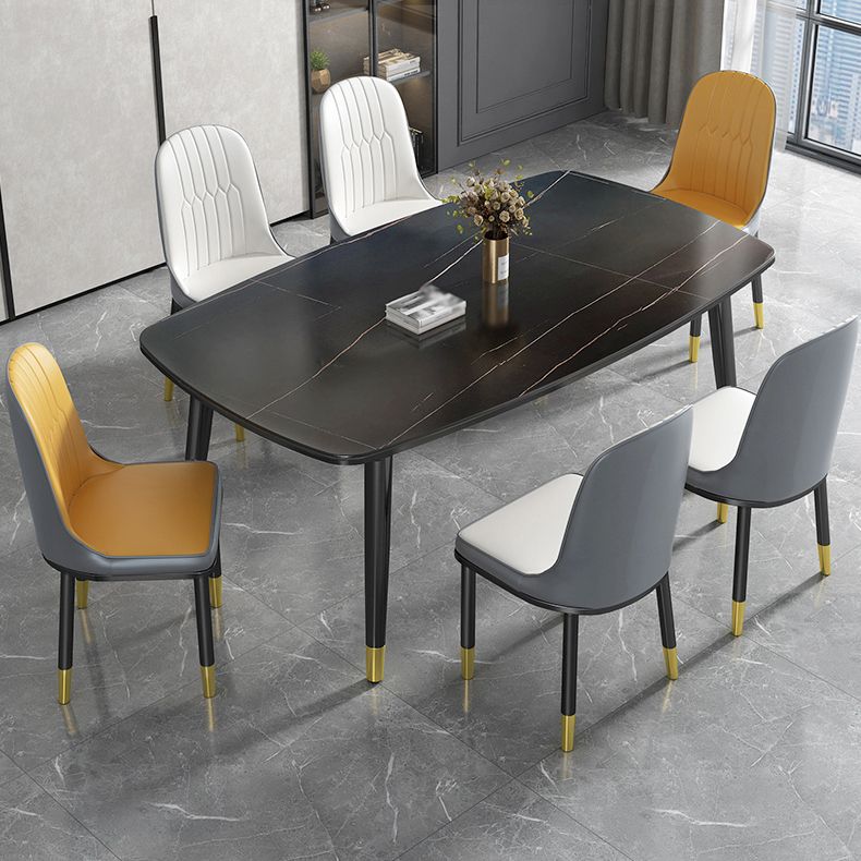 Modern Sintered Stone Standard Dining Table Rectangle Shape Dining Table for Kitchen