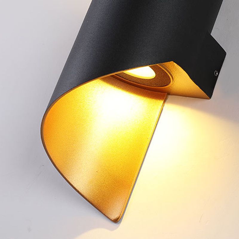 16.5" H Curve Shaped Metal Wall Mount Lamp Post-modern Simplicity LED Sconce Lights for Aisle Stairs