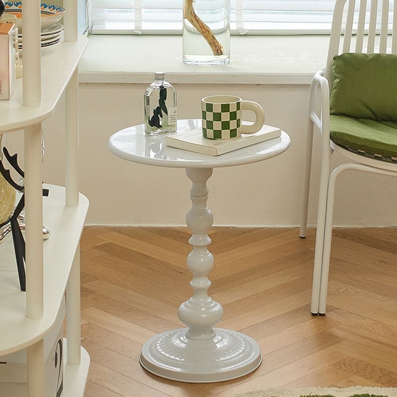 Modernistic Metal Round Side End Table 20.5" Tall Pedestal End Table