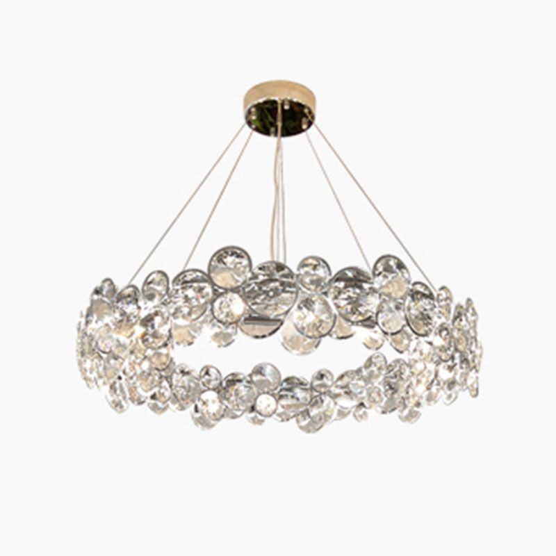 Post Modern Style Crystal Island Light Clear Simplicity Hanging Light per sala da pranzo