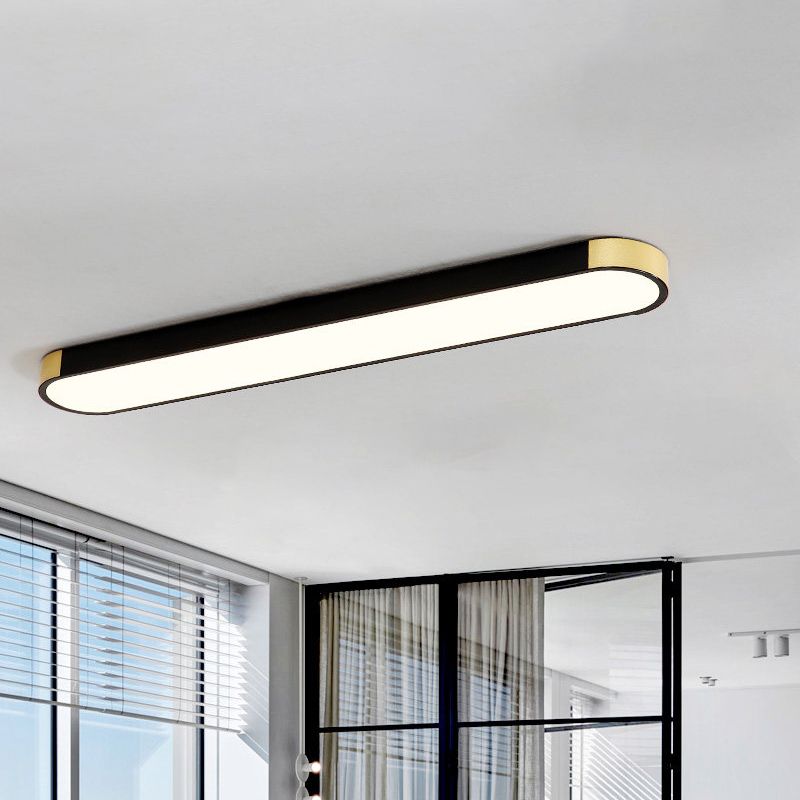 Minimalistische LED-inbouwlamp met metalen kap Wit en goud/zwart en goud Slanke rechthoekige inbouwlamp