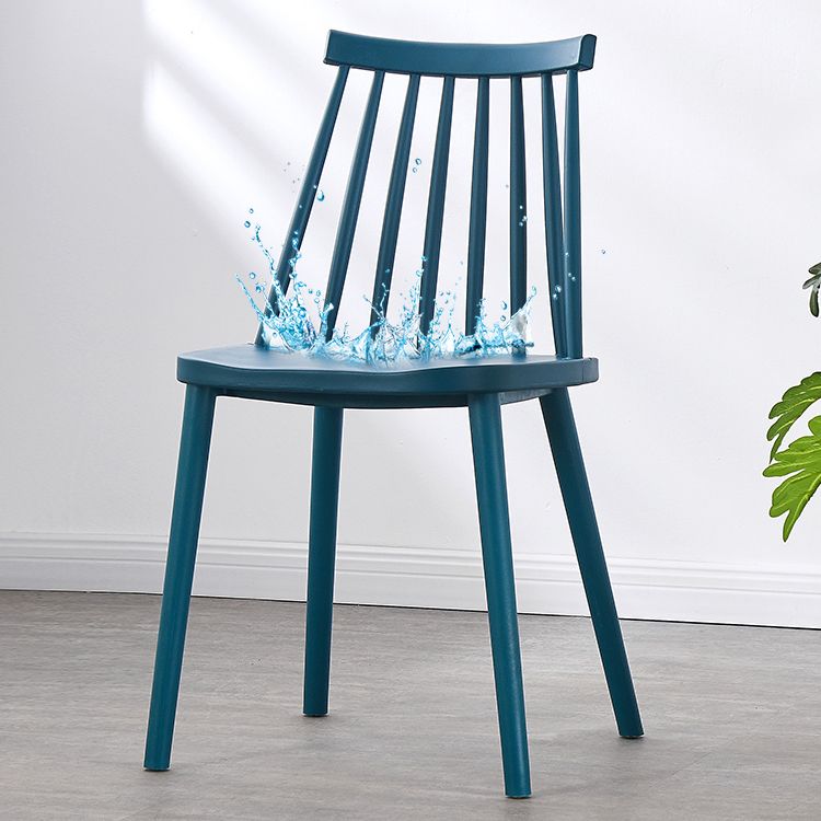 Scandinavian Plastic Chair 30"H Slat Back Side Chair Bedroom Dining Chair