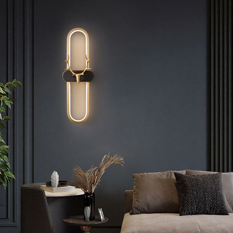 Modern Linear Wall Mount Lighting Minimalist Metallic LED Wall Sconce for Sitting Room