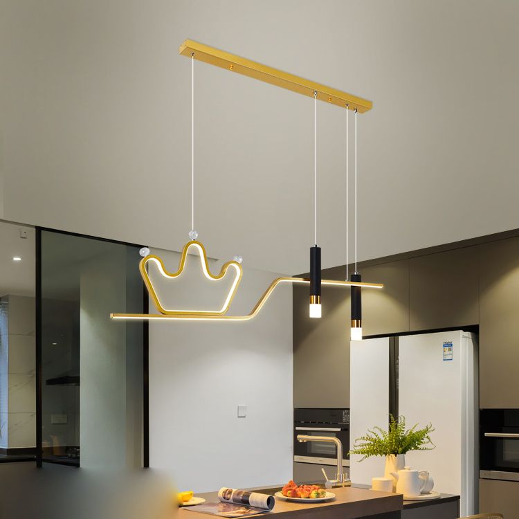 Linear New Modern Island Chandelier Lights LED Aluminum Hanging Ceiling Lights for Dining Room