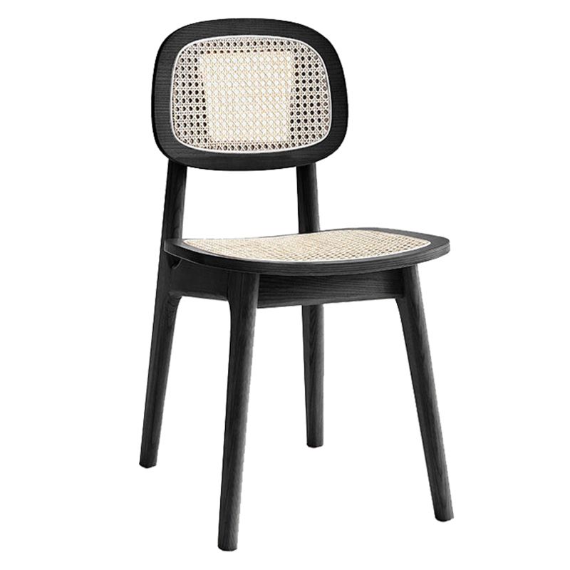Traditional Style Dining Chair Solid Wood Cane Back Side Chair