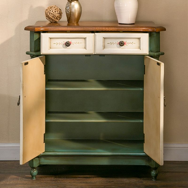 33.07" Tall Wood 2 - Drawer Cabinet 2 Door Accent Cabinet - Wood