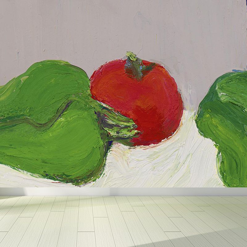Stain Resistant Vegetables Wall Mural Non-Woven Cloth Modern Art Wall Decor for Girls Room