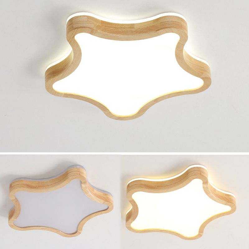 Creative Shape LED Wooden Flush Mount Ceiling Light Modern LED Flush Ceiling Light Fixture