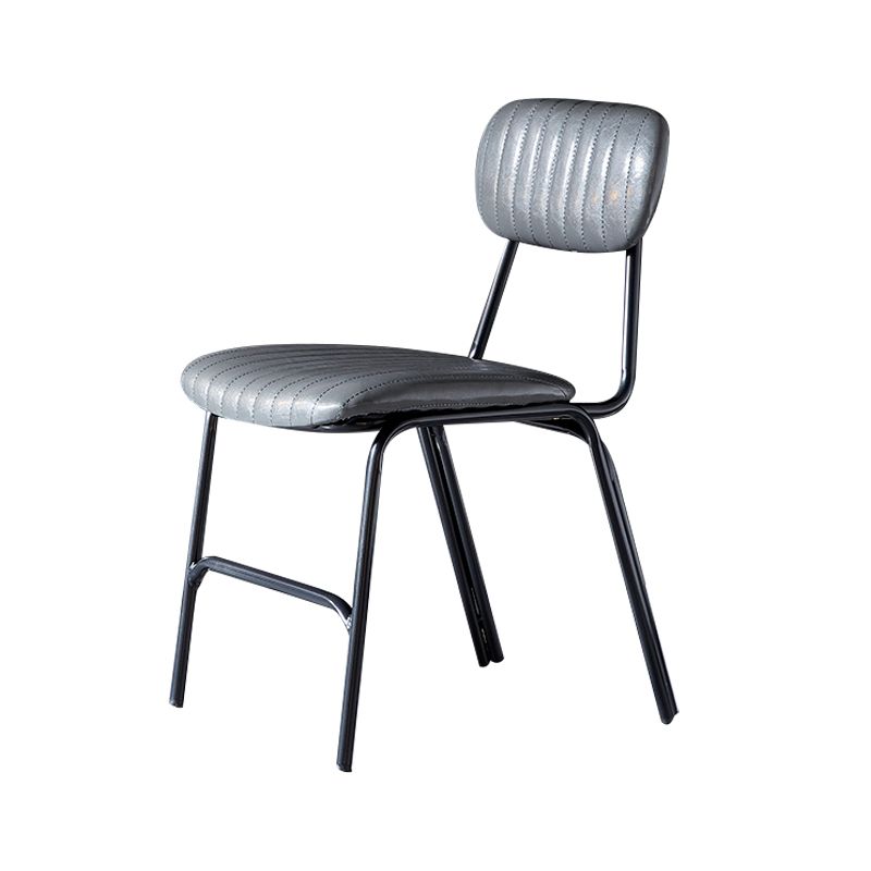 Sillas laterales de comedor con respaldo abierto de diseño industrial Sillas de comedor de piel sintética