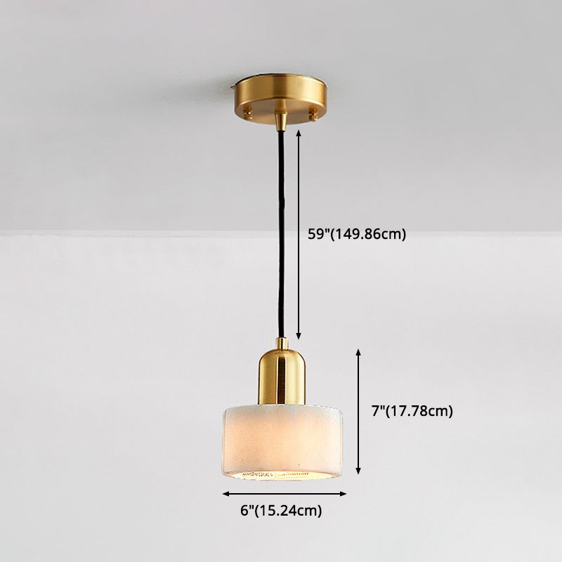 Cylinder Stone Hanging Pendant Light Minimalist-Style Hanging Lamp Kit for Bedroom