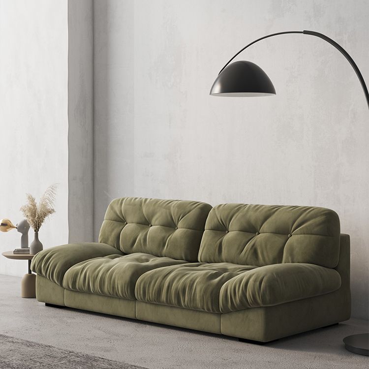 Contemporary Tufted Leather Sofa 41.34-In D Armless Living Room Sofa