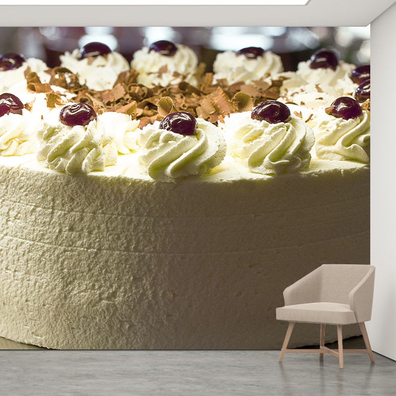Light Color Cake Mural Wallpaper Custom-Printed Waterproof for Cake Shop