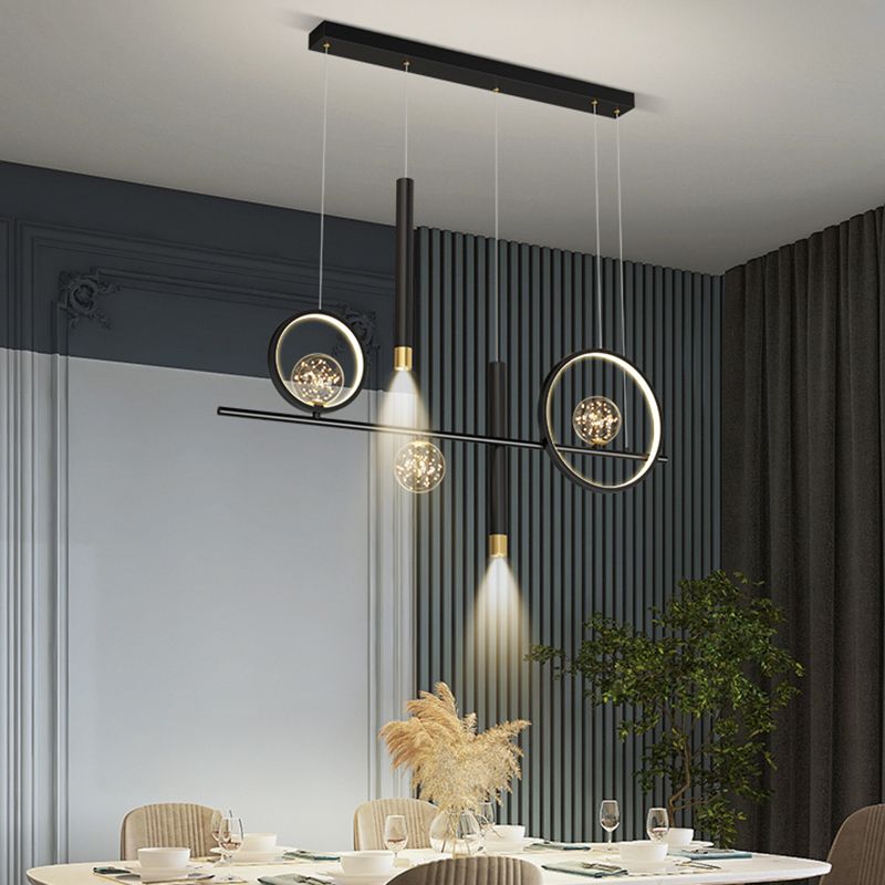 Contemporary Style Geometry Island Lighting Ideas Metal 7- Light Island Pendant Lights