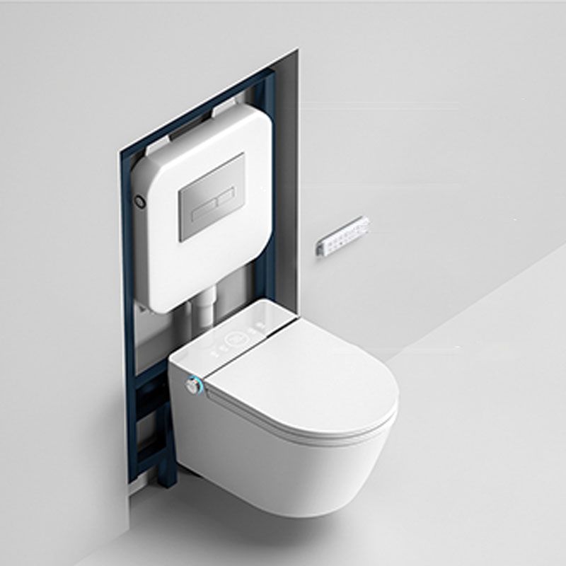 Elongated Toilet Wall Hung 1-Piece Automatic UV Sterilization Toilet with Concealed Tank
