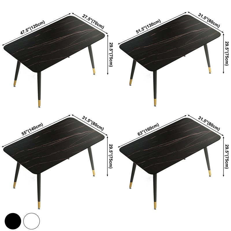 Tavolo da pranzo standard di forma standard minimalista tavolo da pranzo in pietra sinterizzata per cucina