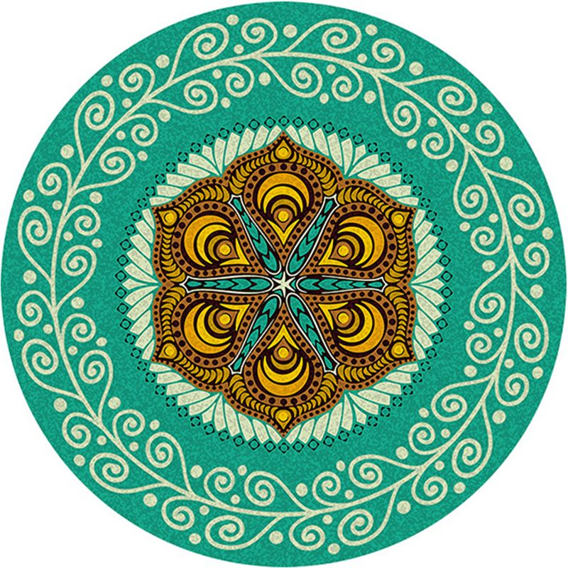 Ethnischer Boho-Chic Teppich mehrfarbiger Blumenteppichmaschinenwaschbarer nicht rutschfestes Rückentierfreundlicher Teppich für Schlafzimmer