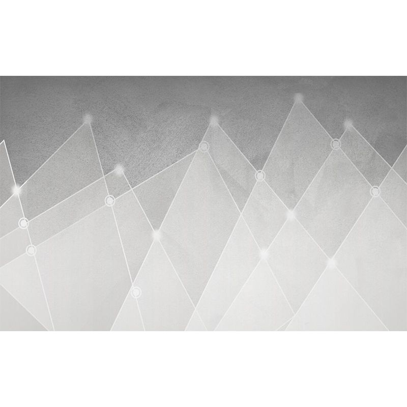 Grey-White Cone Wall Murals Decal Moisture Resistant Simple Living Room Wall Art