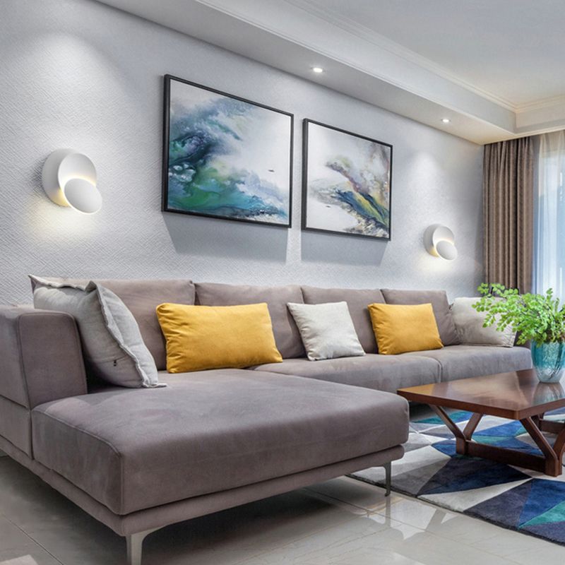 Round Shape Metal Wall Sconces Modern 1-Light Wall Mount Light Fixture