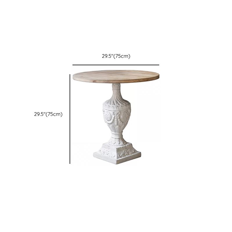 French Country Corner Table Wood Pedestal Round Accent Side Table