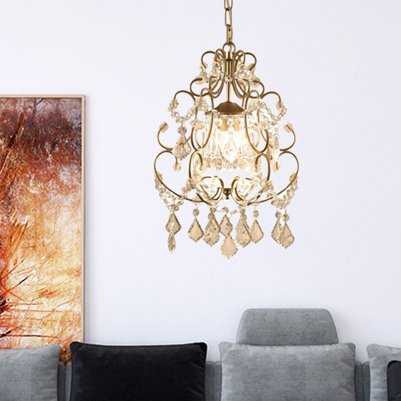 Illuminazione a ciondolo zucca cristallo nordico 1/3 bulbi lampada sospesa per soggiorno