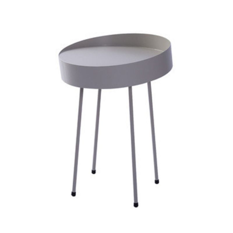 Mid-Century Modern Coffee Table with 4 Legs and Iron Round Top