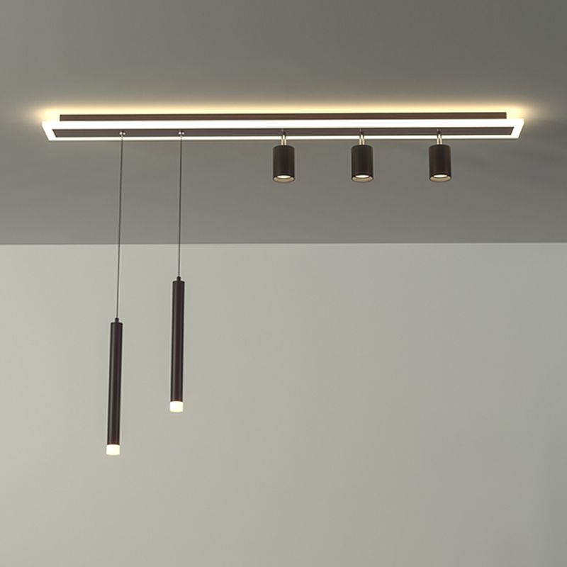 LED Modern Flush Mount Metal Geometric Shape Ceiling Light with Acrylic Shade for Bedroom