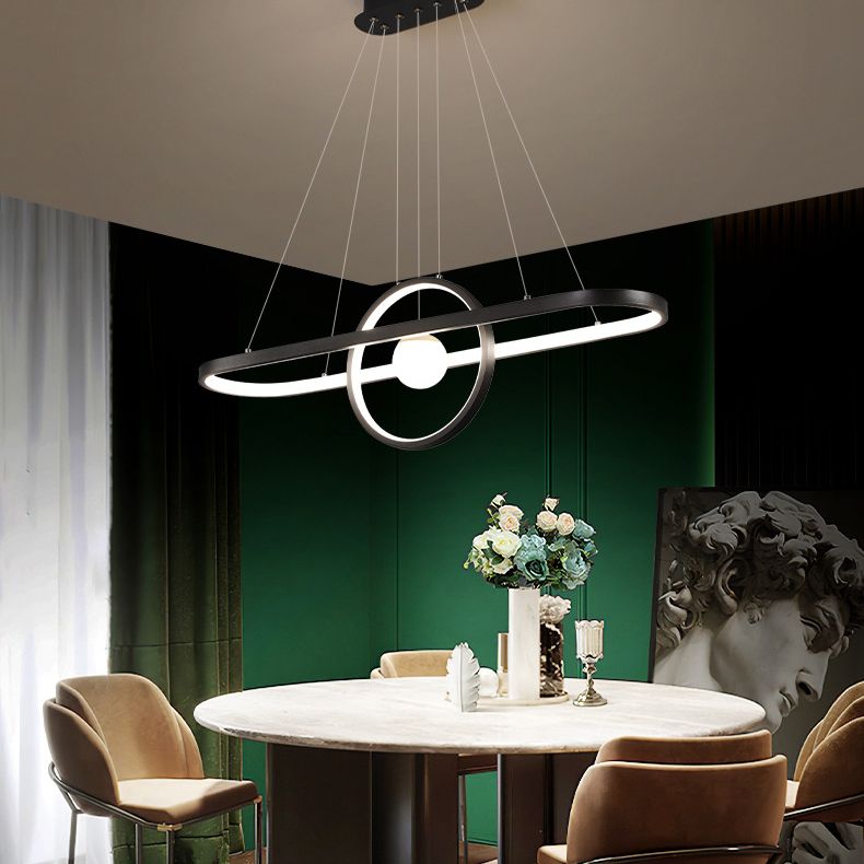 Contemporary Simplicity Ring Chandelier Pendant Light Acrylic Hanging Light Fixtures for Restaurant