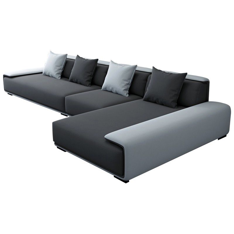 Scandinavian Velvet 3/4-seat Sectional Pillow Top Arm Sectional