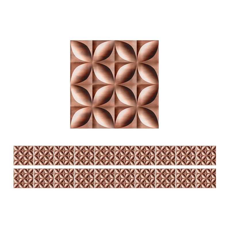 Coffee 4-Petal Flower Wallpaper Panel Geometric Modern Self Adhesive Wall Art for Home