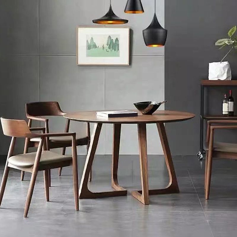 Modernism Single Wood Sled Legs Coffee Table Round Cocktail Table