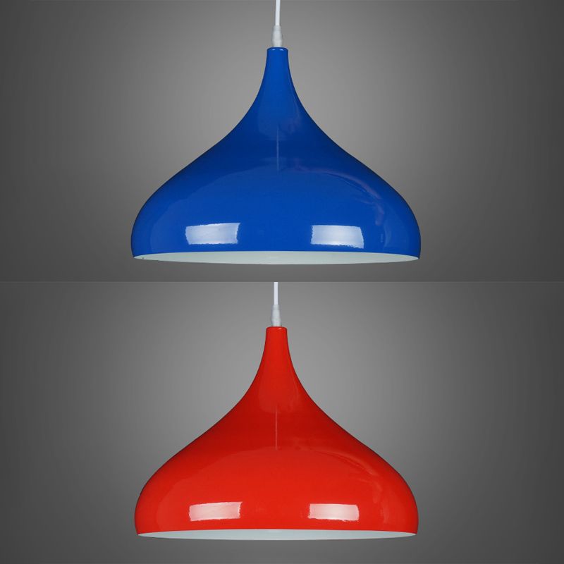 Macaroon Metal Hanging Light, Nordic Teardrop 1-Light Pendant Lighting for Indoor