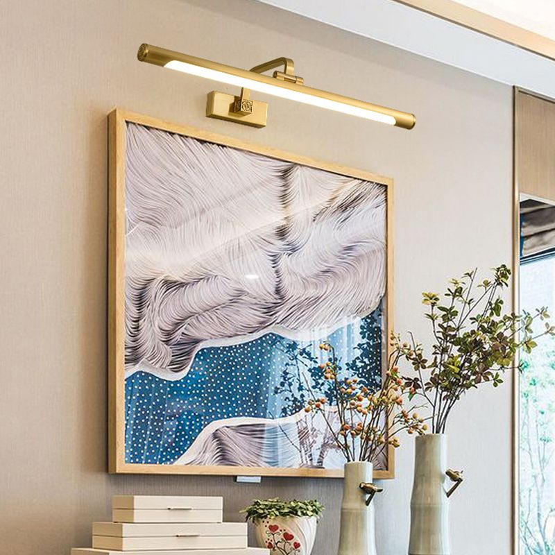Metal Linear Shade Wall Sconce Modern Style 1 Light Mirror Wall Lighting Fixture