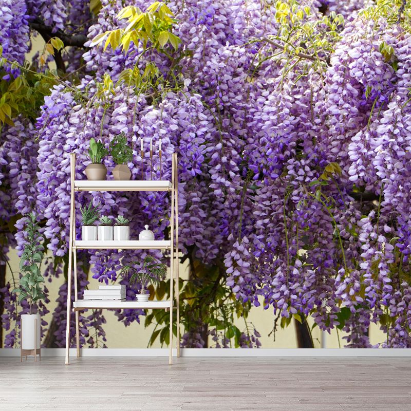 Wisteria Flower Wall Mural Mildew Resistant Home Decoration for Bedroom