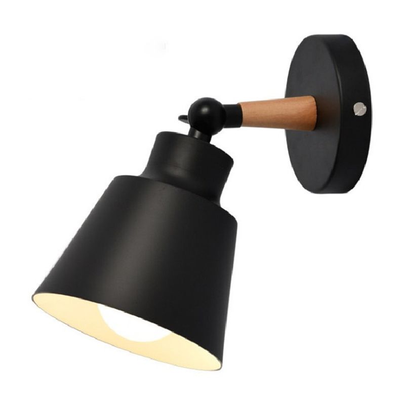 Modernism Metal Wall Light Polish Finish Wood Lighting for Room