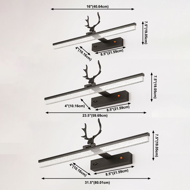 LED Smart Mirror Lamp American Retro Style Badkamer Wasstroom Antler Vorm Spiegel Lichtlijn