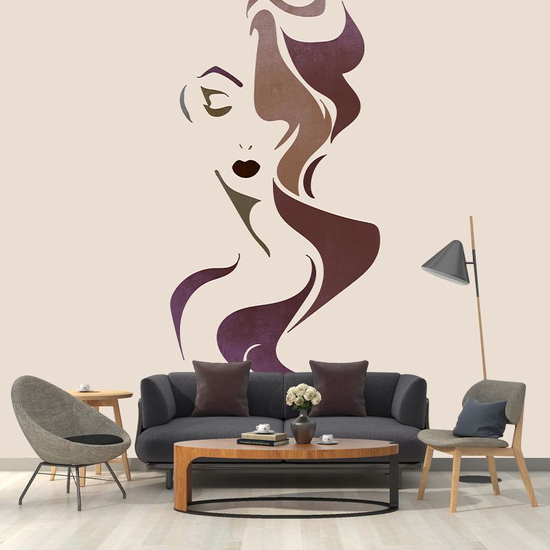 Line Art Resistant Mural Wallpaper Illustration Sleeping Room Wall Mural