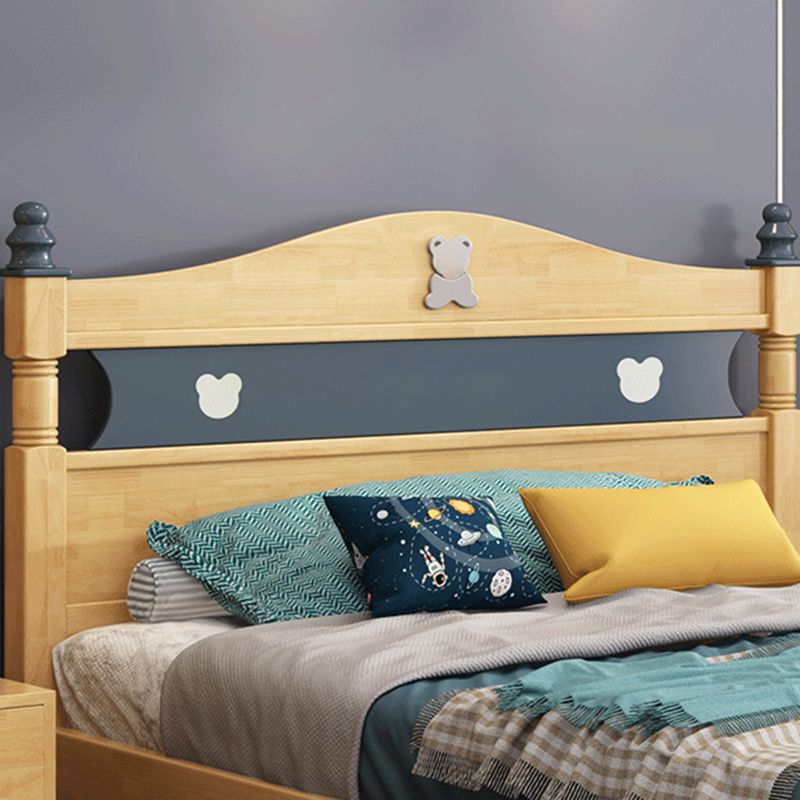 Scandinavian Solid Wood with Headboard Camelback Panel Standard Bed