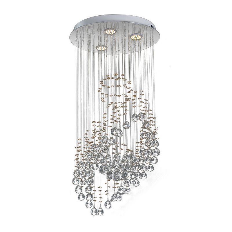 Kristallkugeln Chrom LED Cluster Anhängerblattform modernistische Suspensionsbeleuchtung für Schlafzimmer