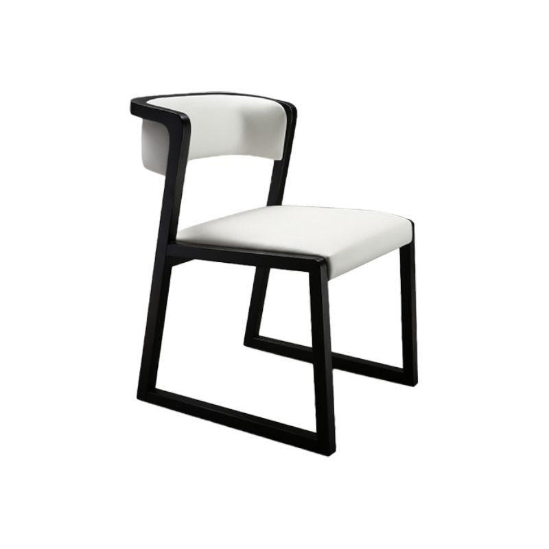 Open Back Kitchen Dining Chairs Upholstered Chairs with Solid Wood Base