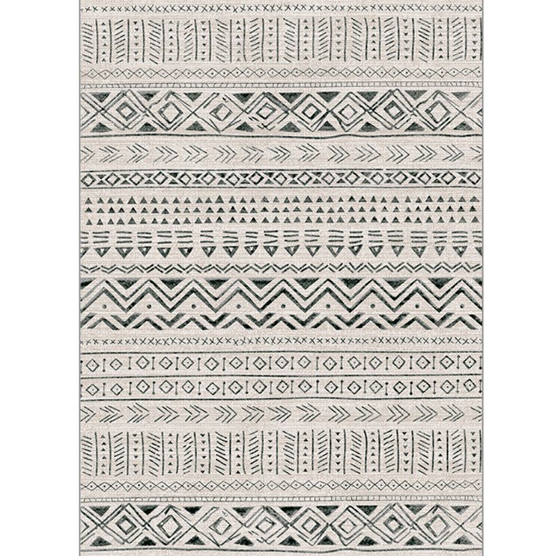 Ethnic Geometric Printed Rug Multi Colored Cotton Blend Indoor Rug Pet Friendly Easy Care Area Carpet for Living Room