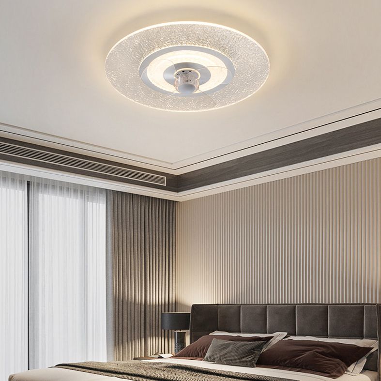 Weiße ultradünne Deckenventilator Leuchte Einfachheit Acryl LED Semi Flush Mount Light für Schlafzimmer