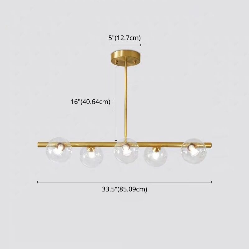 Orb Island Lighting Freeture Minimalist Glass Lampadario Apparecchio di illuminazione per sala da pranzo