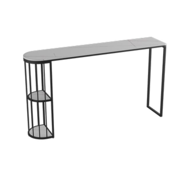 1/3/5 Pieces Industrial Iron Bistro Set White Stone Top Bar Table Set with Shelf