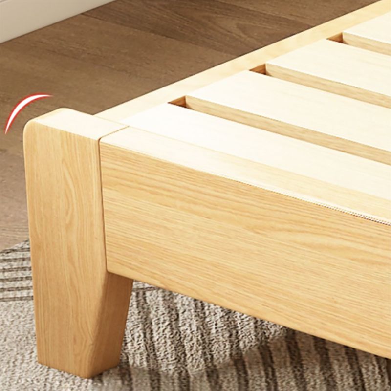 Contemporary Natural Mattress Included Solid Wood Solid Color Standard Bed