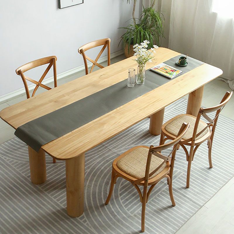 Solid Wood 1/2/5 Pieces Dining Set Modern Rectangle Dinette Table Set for Home Use