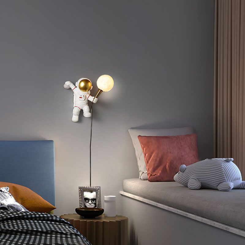 Astronaut Wandleuchten Beleuchtung Kinder Harz 1 Licht Schlafzimmer Wandleuchte mit Ballschatten