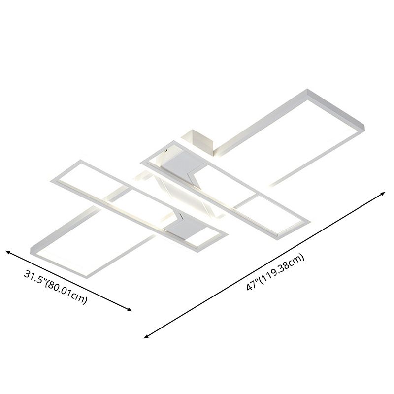 Montaje empotrado de techo de dormitorio LED de metal moderno con luz de montaje semiempotrado de bloque rectangular superpuesto
