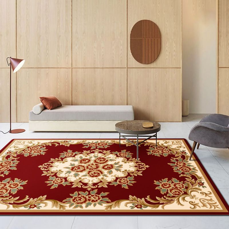 Traditioneller Medaillon -Druckteppich Polyester Teppichfleckfest -Resistant Area Teppich für die Heimdekoration