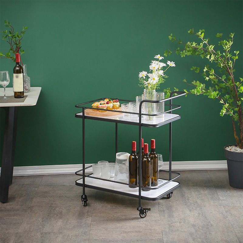 31.50" High Rolling Contemporary Prep Table Wooden Prep Table